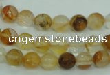 CYC113 15.5 inches 8mm faceted round yellow crystal quartz beads