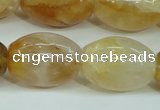 CYC125 15.5 inches 18*25mm rice yellow crystal quartz beads