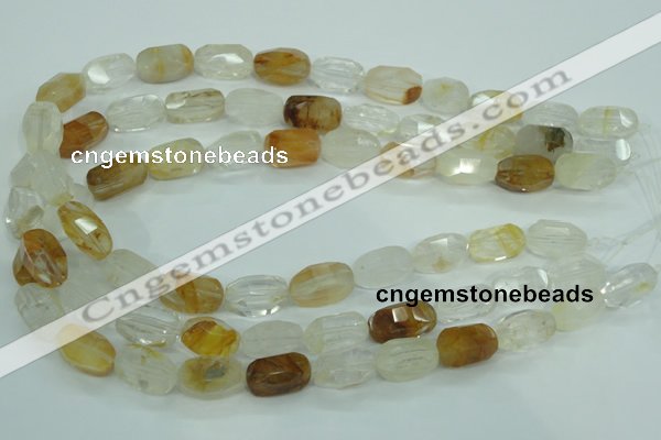 CYC126 15.5 inches 10*18mm faceted nuggets yellow crystal quartz beads
