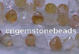 CYC135 Top drilled 7*7mm faceted teardrop yellow quartz beads