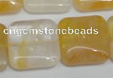 CYC14 15.5 inches 25*25mm square yellow crystal quartz beads