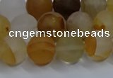 CYC142 15.5 inches 8mm round matte yellow quartz beads wholesale