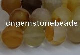 CYC143 15.5 inches 10mm round matte yellow quartz beads wholesale
