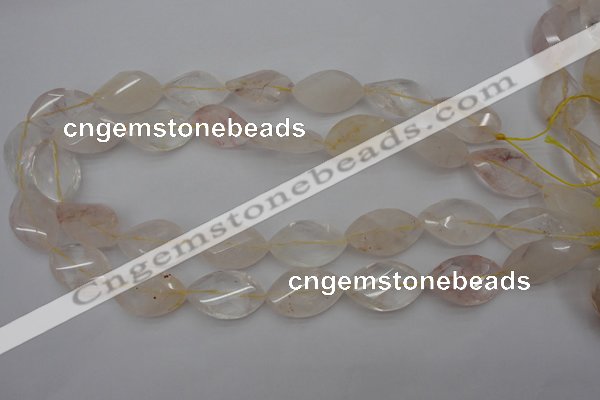 CYC201 15.5 inches 15*25mm twisted & faceted marquise yellow quartz beads