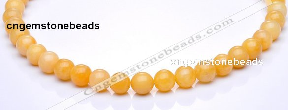 CYJ03 16 inches 8mm round yellow jade gemstone beads Wholesale