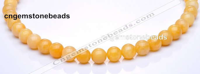 CYJ05 12mm round 16 inches yellow jade gemstone beads Wholesale