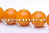 CYJ15 14mm round 16 inches yellow jade gemstone beads Wholesale