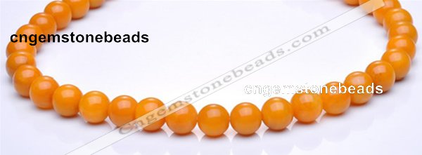 CYJ15 14mm round 16 inches yellow jade gemstone beads Wholesale