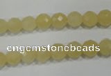 CYJ152 15.5 inches 8mm faceted round yellow jade beads wholesale