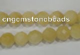 CYJ153 15.5 inches 10mm faceted round yellow jade beads wholesale