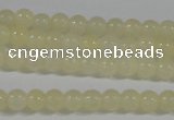 CYJ159 15.5 inches 4mm round yellow jade beads wholesale