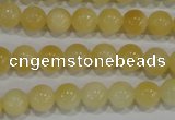 CYJ161 15.5 inches 8mm round yellow jade beads wholesale