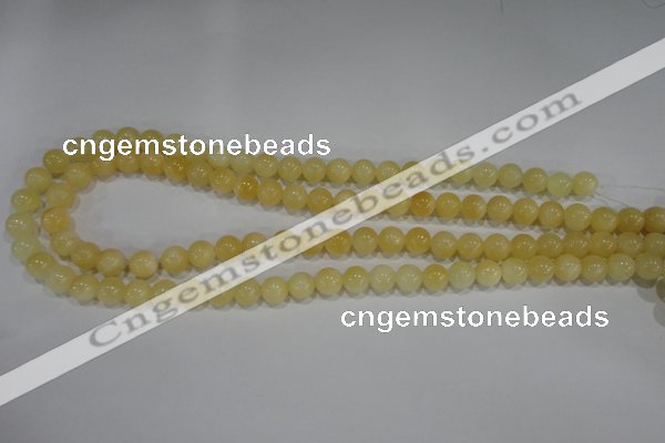 CYJ161 15.5 inches 8mm round yellow jade beads wholesale