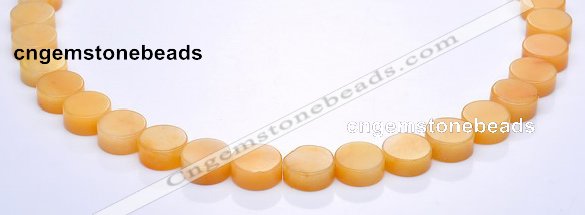 CYJ20 16 inches 12mm coin yellow jade gemstone beads Wholesale