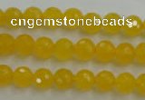 CYJ201 15.5 inches 6mm faceted round yellow jade beads wholesale