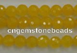 CYJ202 15.5 inches 8mm faceted round yellow jade beads wholesale