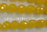 CYJ203 15.5 inches 10mm faceted round yellow jade beads wholesale