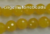 CYJ204 15.5 inches 12mm faceted round yellow jade beads wholesale