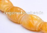 CYJ22 14*20mm flat drum yellow jade gemstone beads Wholesale