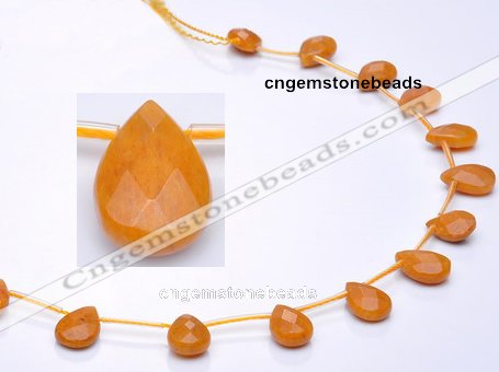 CYJ24 9*13mm faceted teardrop yellow jade beads Wholesale