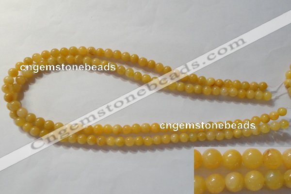 CYJ251 15.5 inches 6mm round yellow jade beads wholesale