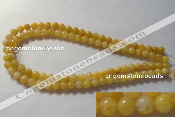 CYJ252 15.5 inches 8mm round yellow jade beads wholesale