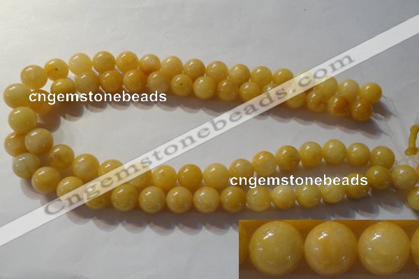 CYJ254 15.5 inches 12mm round yellow jade beads wholesale