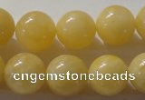 CYJ255 15.5 inches 14mm round yellow jade beads wholesale