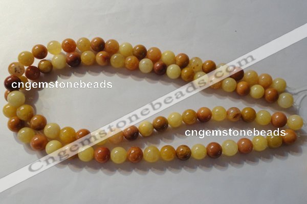 CYJ263 15.5 inches 10mm round mixed color yellow jade beads wholesale