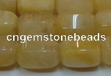 CYJ270 15.5 inches 10*14mm faceted tube yellow jade gemstone beads