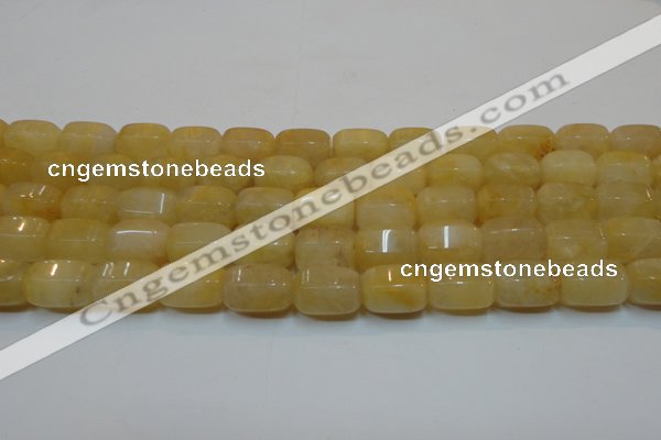 CYJ270 15.5 inches 10*14mm faceted tube yellow jade gemstone beads