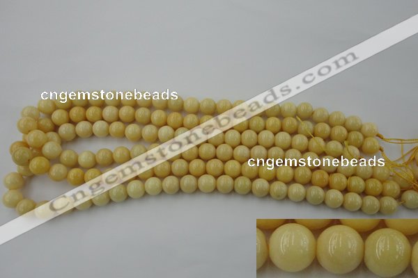 CYJ302 15.5 inches 8mm round yellow jade beads wholesale