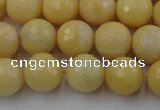 CYJ312 15.5 inches 8mm faceted round yellow jade beads wholesale