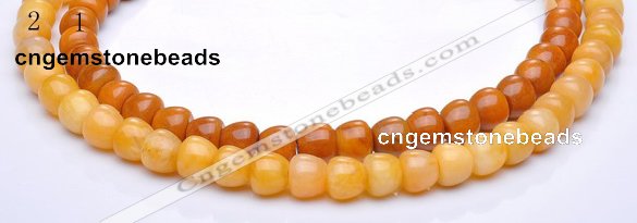 CYJ32 8*8mm bread shape yellow jade gemstone beads Wholesale