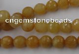 CYJ323 15.5 inches 8mm faceted round yellow jade beads wholesale