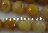 CYJ327 15.5 inches 16mm faceted round yellow jade beads wholesale