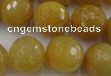 CYJ328 15.5 inches 18mm faceted round yellow jade beads wholesale