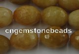 CYJ335 15.5 inches 16*20mm faceted rice yellow jade beads wholesale