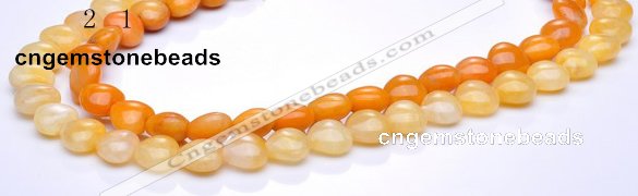 CYJ37 16 inch 12*12mm heart yellow jade gemstone beads Wholesale