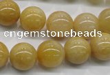 CYJ401 15.5 inches 6mm round yellow jade gemstone beads