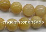 CYJ402 15.5 inches 8mm round yellow jade gemstone beads