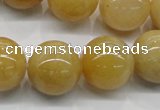 CYJ404 15.5 inches 12mm round yellow jade gemstone beads