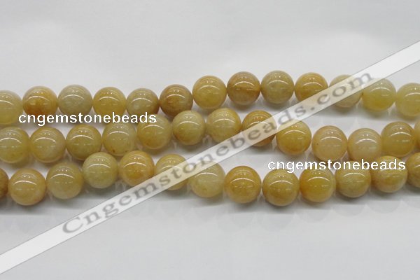 CYJ404 15.5 inches 12mm round yellow jade gemstone beads