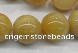 CYJ405 15.5 inches 14mm round yellow jade gemstone beads