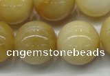 CYJ406 15.5 inches 16mm round yellow jade gemstone beads