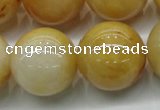 CYJ407 15.5 inches 18mm round yellow jade gemstone beads