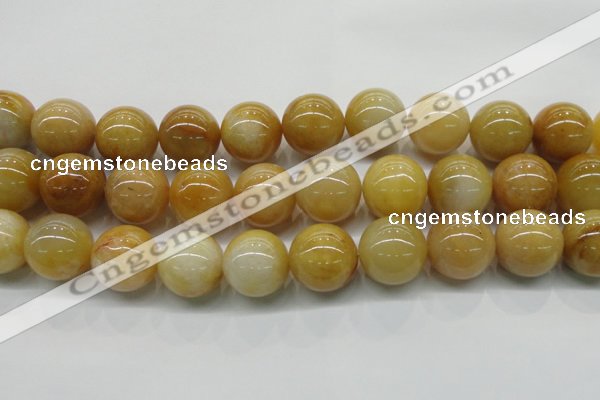 CYJ407 15.5 inches 18mm round yellow jade gemstone beads