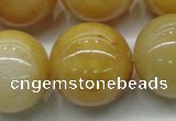 CYJ408 15.5 inches 20mm round yellow jade gemstone beads