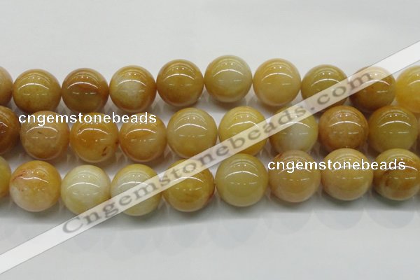 CYJ408 15.5 inches 20mm round yellow jade gemstone beads