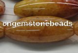 CYJ410 15.5 inches 18*45mm rice yellow jade gemstone beads